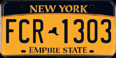 NY license plate FCR1303