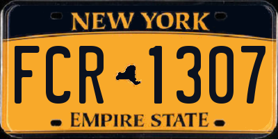 NY license plate FCR1307