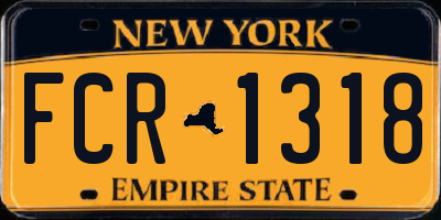 NY license plate FCR1318