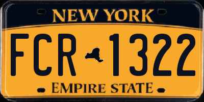 NY license plate FCR1322