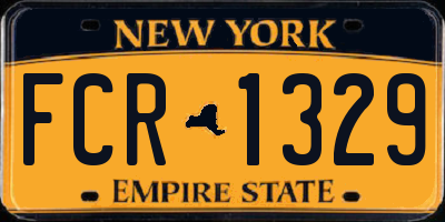 NY license plate FCR1329