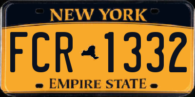 NY license plate FCR1332