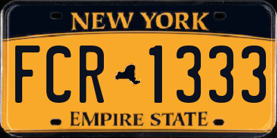 NY license plate FCR1333