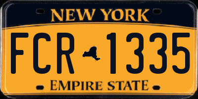 NY license plate FCR1335