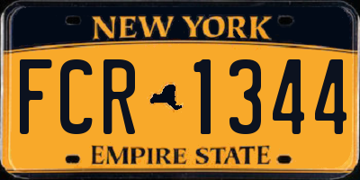 NY license plate FCR1344