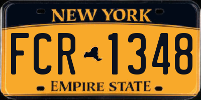 NY license plate FCR1348