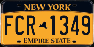 NY license plate FCR1349
