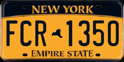 NY license plate FCR1350