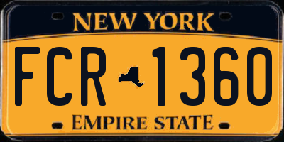 NY license plate FCR1360