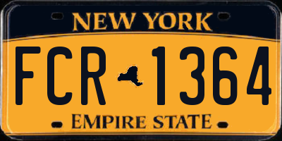NY license plate FCR1364