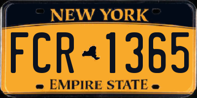 NY license plate FCR1365