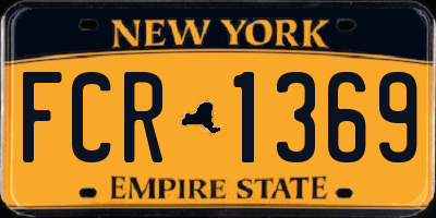 NY license plate FCR1369