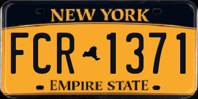 NY license plate FCR1371