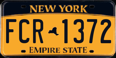 NY license plate FCR1372