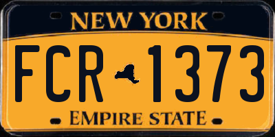 NY license plate FCR1373