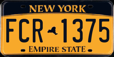 NY license plate FCR1375