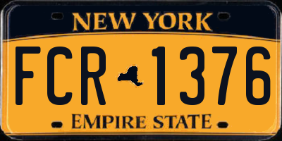 NY license plate FCR1376