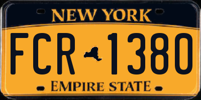 NY license plate FCR1380