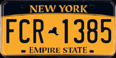 NY license plate FCR1385