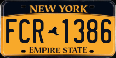 NY license plate FCR1386