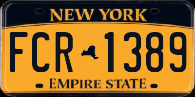 NY license plate FCR1389