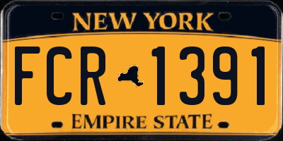 NY license plate FCR1391