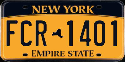 NY license plate FCR1401