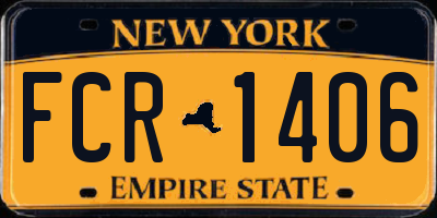 NY license plate FCR1406