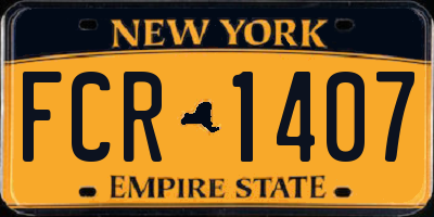 NY license plate FCR1407
