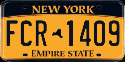 NY license plate FCR1409