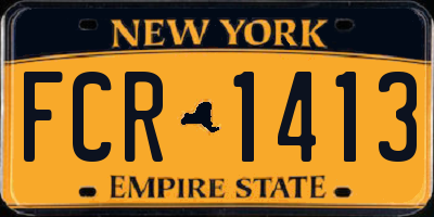 NY license plate FCR1413