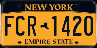 NY license plate FCR1420