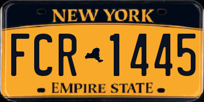 NY license plate FCR1445