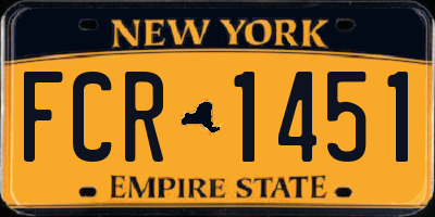 NY license plate FCR1451