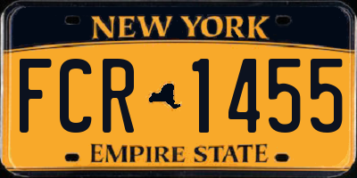 NY license plate FCR1455