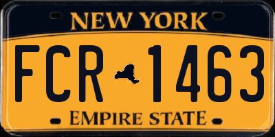 NY license plate FCR1463