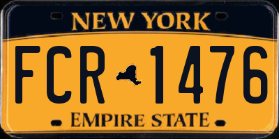 NY license plate FCR1476