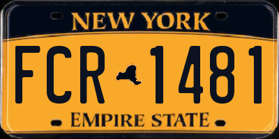 NY license plate FCR1481