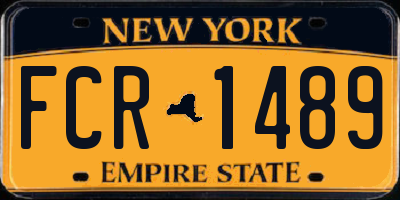NY license plate FCR1489