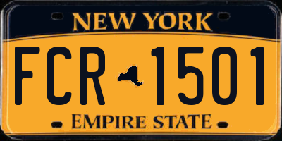 NY license plate FCR1501