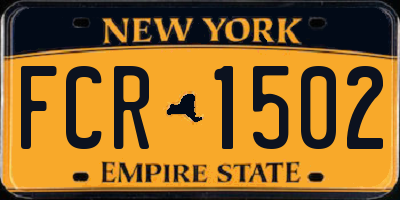 NY license plate FCR1502