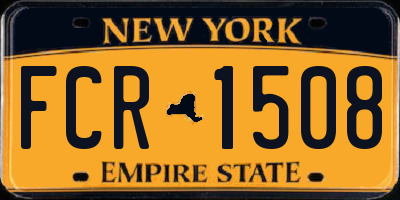 NY license plate FCR1508