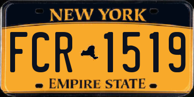 NY license plate FCR1519