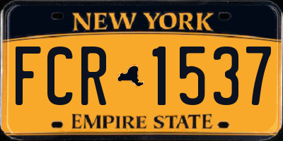 NY license plate FCR1537