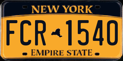 NY license plate FCR1540