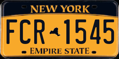NY license plate FCR1545
