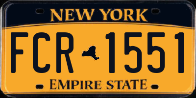 NY license plate FCR1551