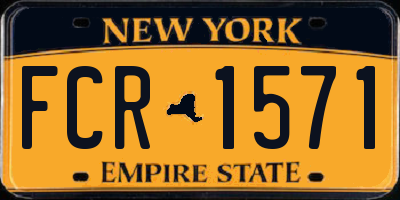 NY license plate FCR1571