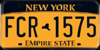 NY license plate FCR1575