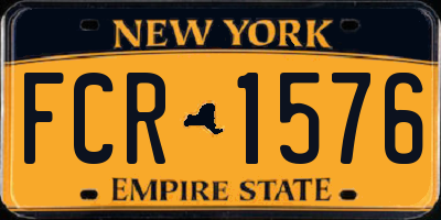 NY license plate FCR1576